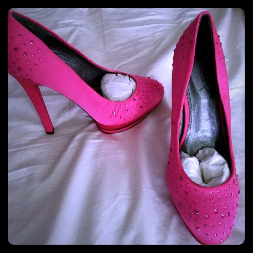 Hot Pink Barbie Rhinestone Heels